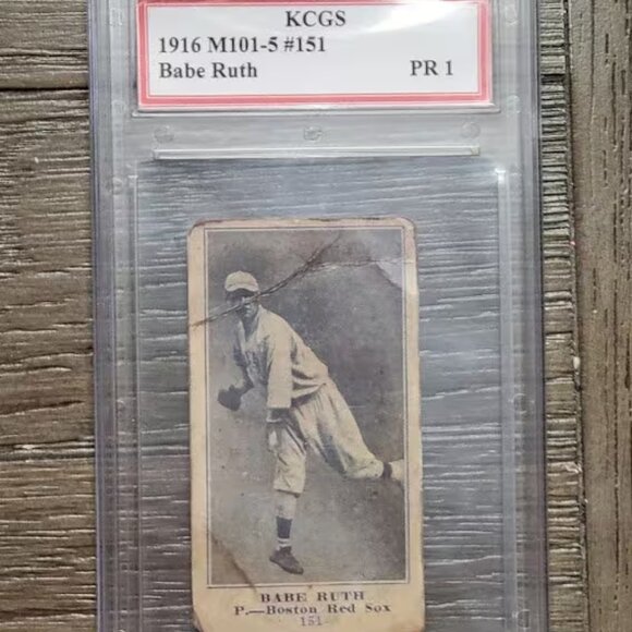 Graded Babe Ruth 1916 M101-5 #151 custom Baseball card - Picture 1 of 2